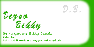 dezso bikky business card